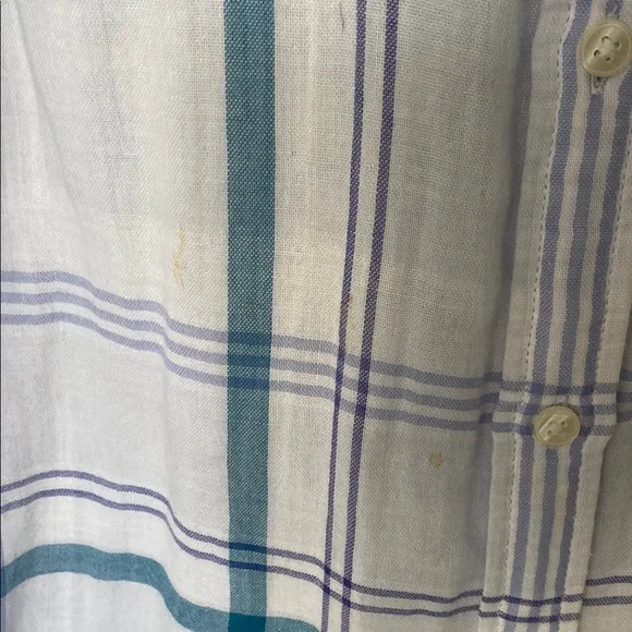 Express Teal and White Plaid Shirt - Picture 13 of 13